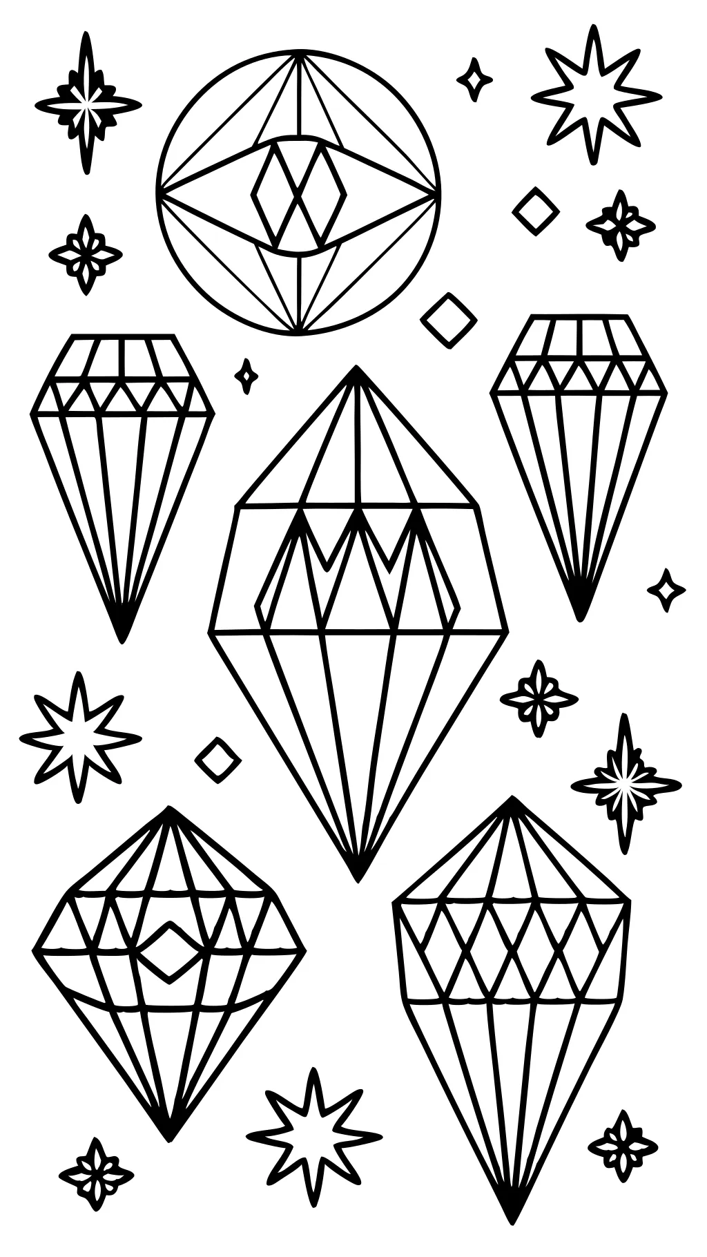 diamonds coloring page